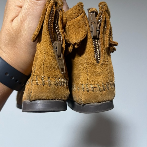 Minnetonka Tan Leather Upper Booties - Picture 4 of 5